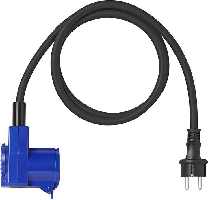 Actual product image ProPlus Adapter cable 150cm 3x2.5mm² from Schuko plug to CEE angle coupling + Schuko socket outlet (1.50 m)