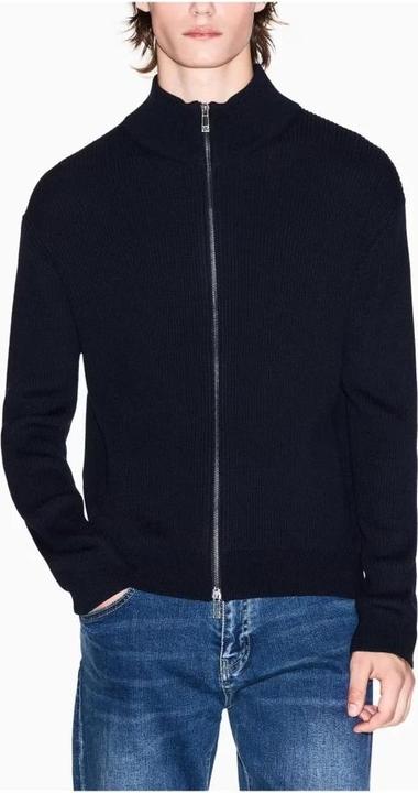 Image du produit Armani Exchange Cardigan à Manches Longues avec Fermeture Éclair et Patch Logo au Dos (L)
