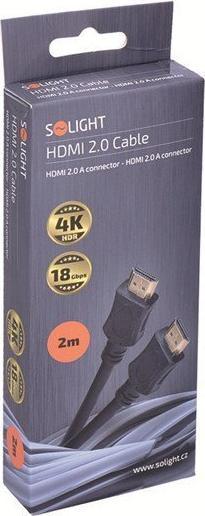 Image du produit Olight Câble Solight HDMI avec Ethernet, connecteur HDMI 2.0 A - connecteur HDMI 2.0 A, blister, 2m (2 m, HDMI)