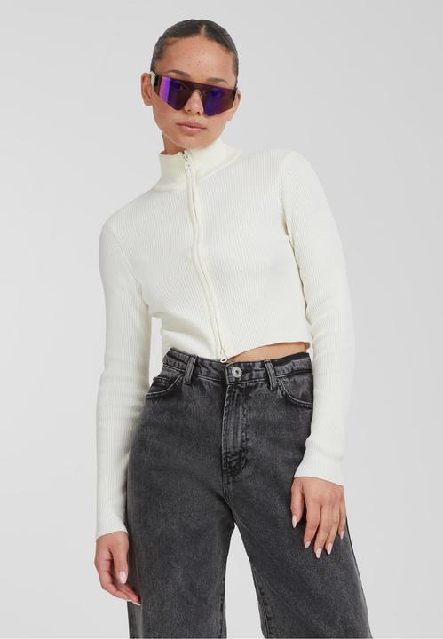 Produktbild Urban Classics Ladies Cropped Rib Knit Zip Cardigan - 19407 (XS)