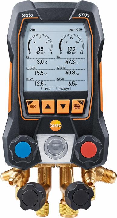Immagine prodotto Testo 570s - Ausilio digitale per l'installazione con blocco valvole a 4 vie, Bluetooth e analisi