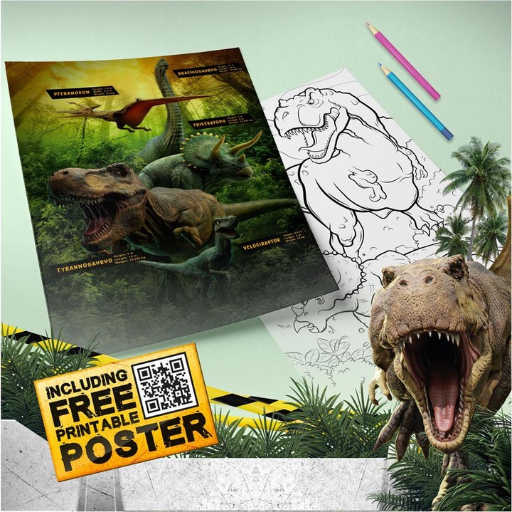 Productafbeelding Toi-Toys Wereld van Dinosaurussen dino vrachtwagen met 3 uittrekbare auto's