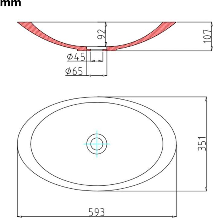 Produktbild vidaXL Becken (351 mm, 593 mm)