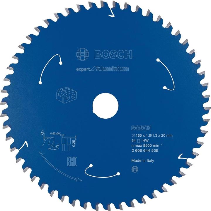 Immagine prodotto Bosch Professional Zubehör Lama circolare a batteria Expert per alluminio, 165 x 1,8/1,3 x 20, 54 denti