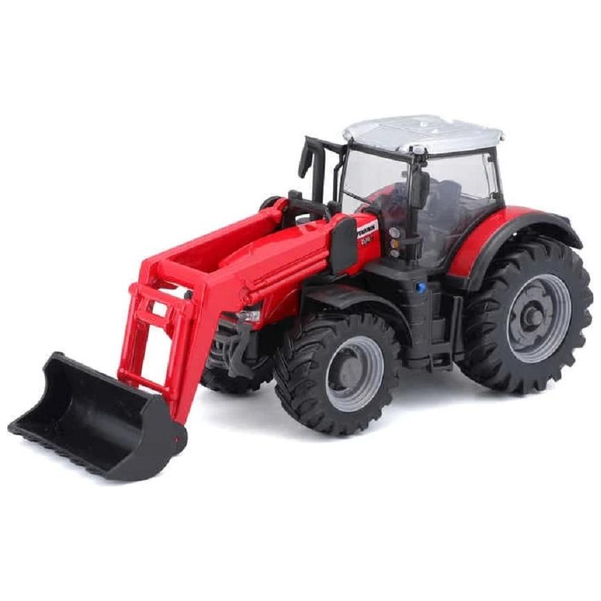 Bburago 18/31633 Trattore Massey Ferguson 8740S Scala ufficiale 1:32 Rosso metallizzato con trasmissione e