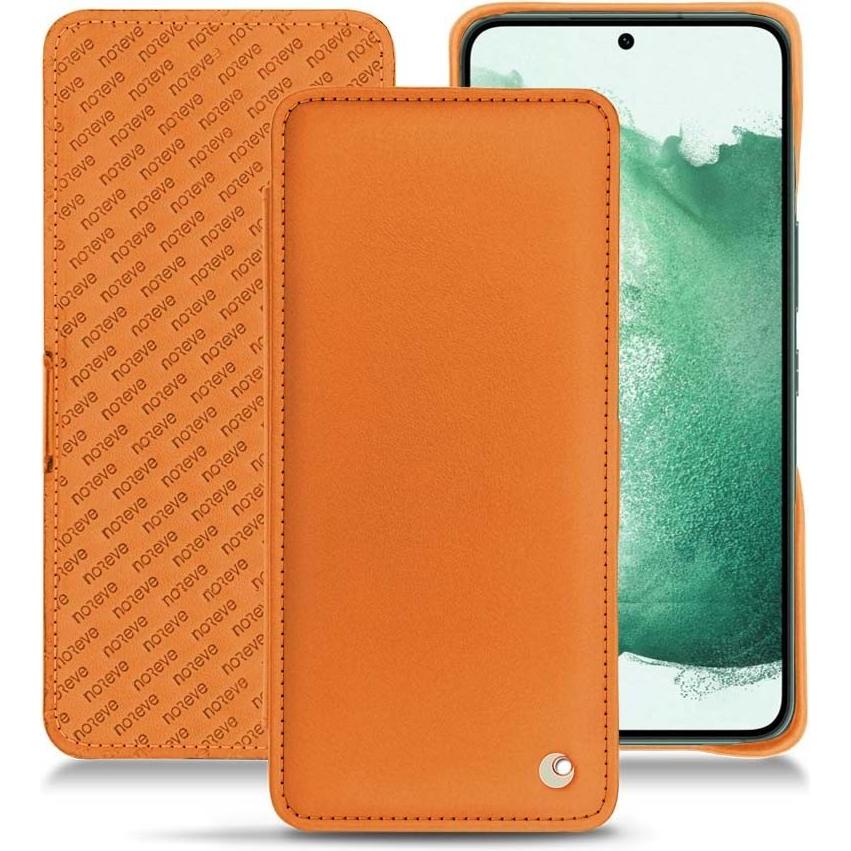 Noreve Lederschutzhülle horizontal (Samsung Galaxy S22+ 5G), Smartphone Hülle, Orange