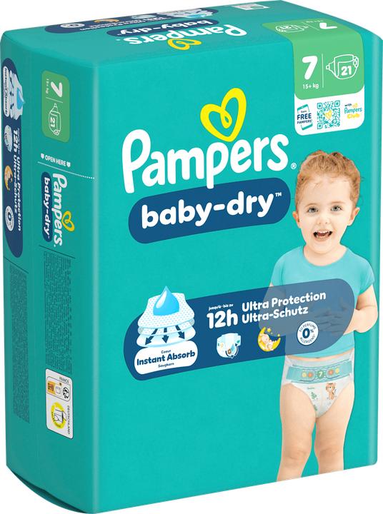 Pampers Baby Dry Gr.7 Extra Large 15+kg Windeln Single Pack 21 Stück (Maat 7, 21 Pcs.)
