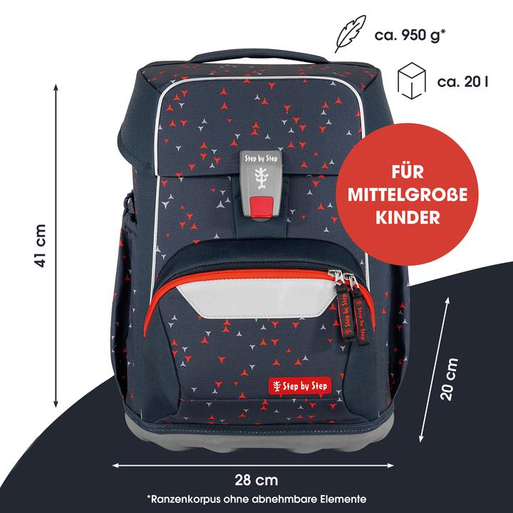 Actual product image Step by Step Schulranzen-Set BASIS „Anthrazit Triangles“, 7-tlg. (20 l)