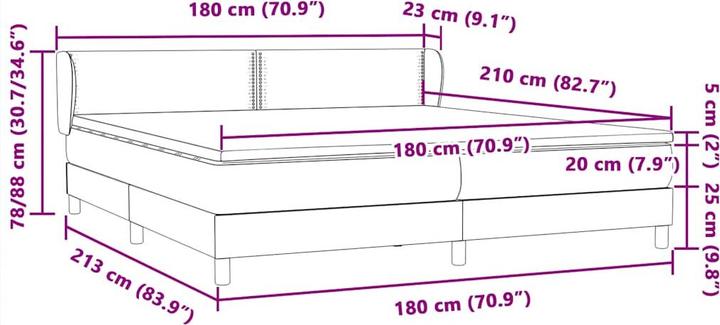 Produktbild vidaXL Boxspringbett (180 x 210 cm)