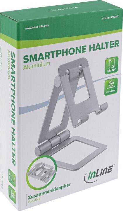 Produktbild InLine Aluminium Smartphone Halter universell bis 10"