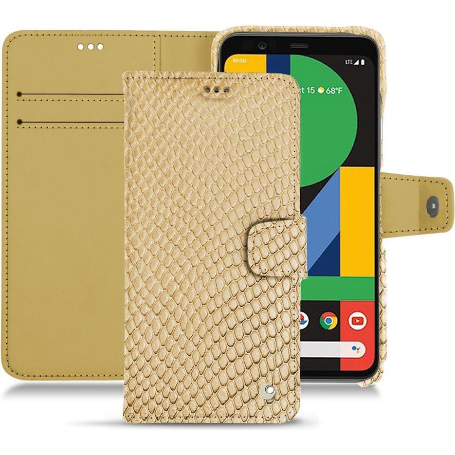 Noreve Lederschutzhülle Wallet (Google Pixel 4), Smartphone Hülle, Beige