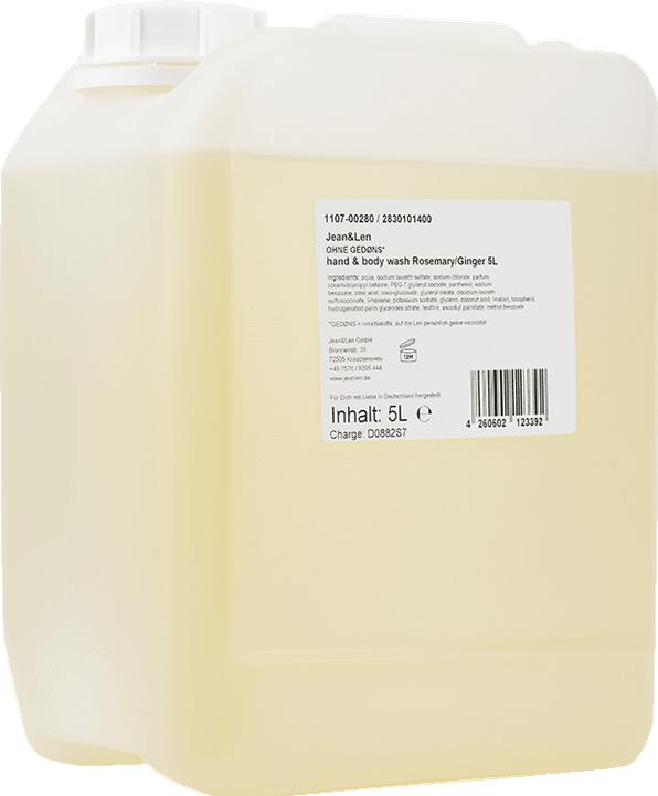 Produktbild Jean & Len Hand and Body Wash Rosemary & Ginger (Flüssigseife, 5000 ml)