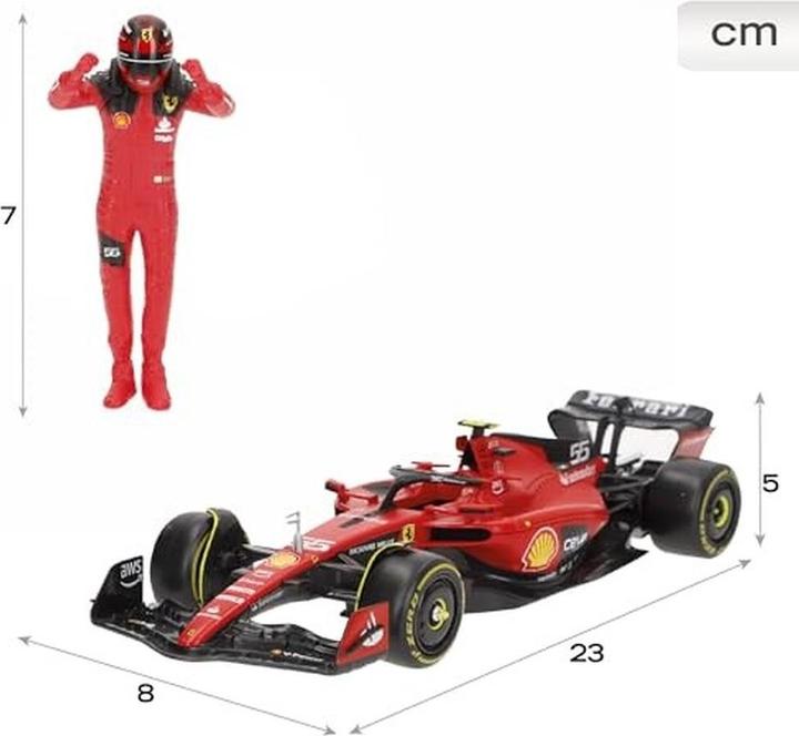 Productafbeelding No Name Bburago Diecast 1:24 Formule Racing Ferrari SF-23 Carlos Sainz #55 met coureur figuurtje leeftijden