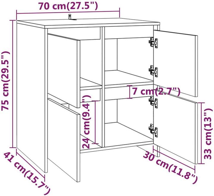 Actual product image vidaXL Sideboard (41 x 41 x 75 cm)