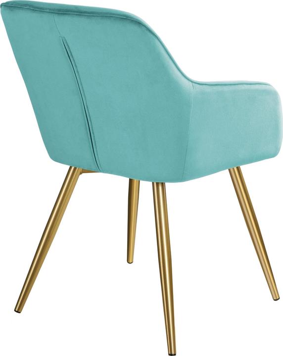 Produktbild tectake 6er Set Stuhl Marilyn Gold Samtoptik