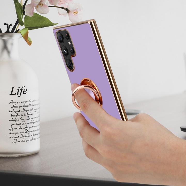 Produktbild Cadorabo Hülle für Samsung Galaxy S22 ULTRA im TPU mit Kameraschutz und Ring LM089 Style (Samsung Galaxy S22 Ultra)