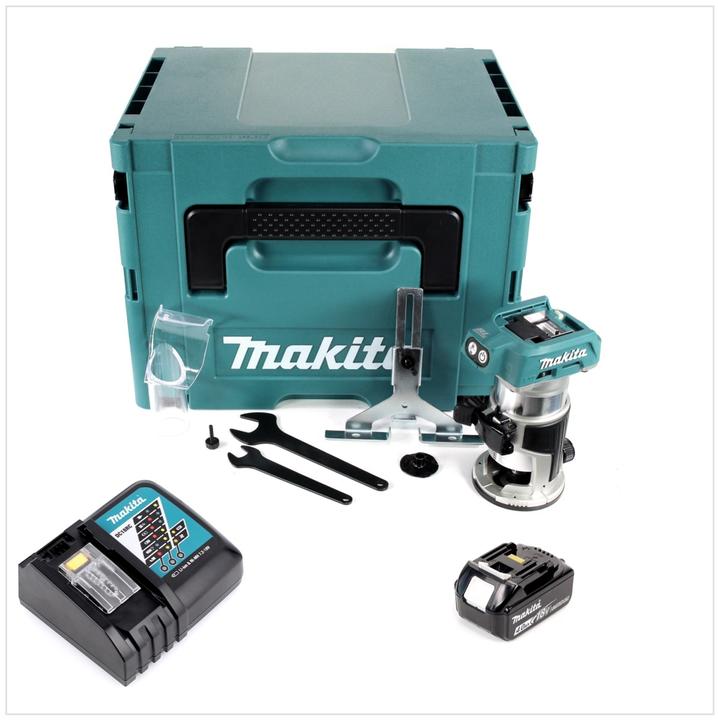 Productafbeelding Makita DRT 50 RM1J Accu multifunctionele bovenfrees 18V Brushless + 1x accu 4,0Ah + lader + Makpac