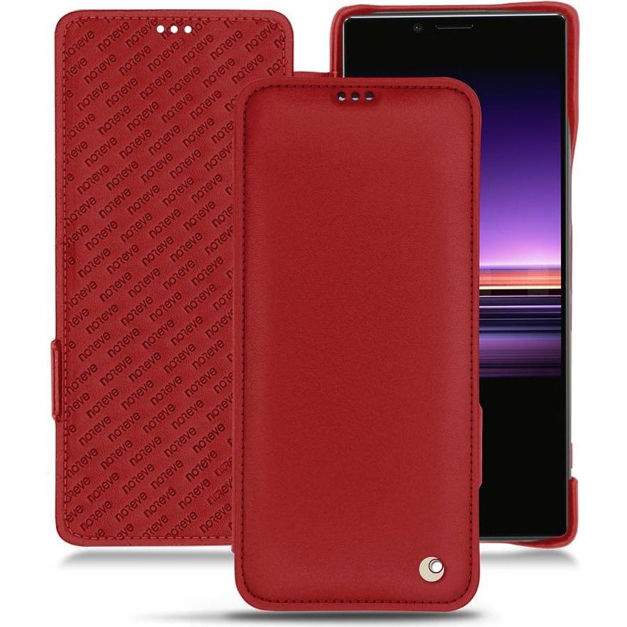 Noreve Lederschutzhülle horizontal (Sony Xperia 1), Smartphone Hülle, Rot