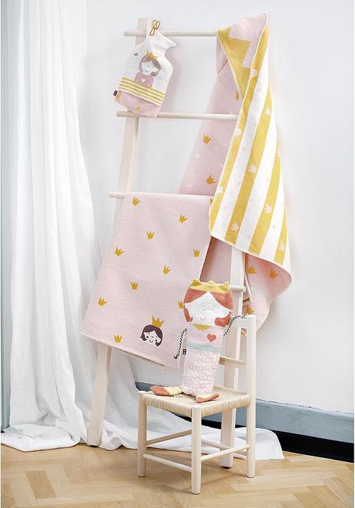 Actual product image David Fussenegger Blanket w.hood crowns 80x80 pink (80 x 80 cm)