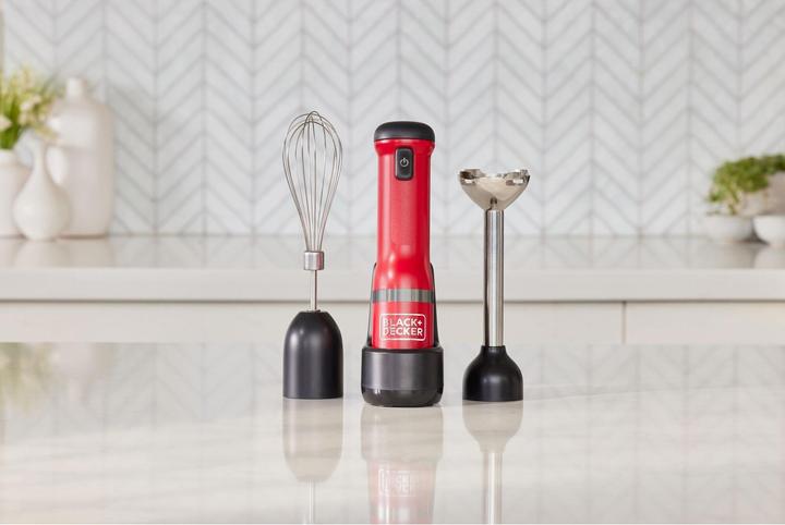 Actual product image Black & Decker Hand Blender Kitchen Wand Red, 2-piece