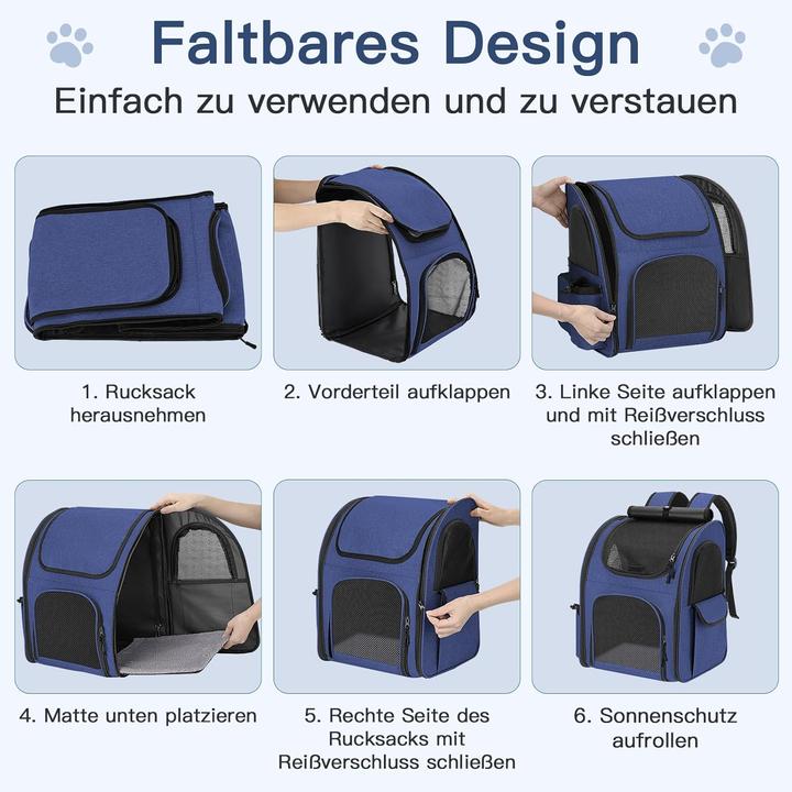 Produktbild Markenlos Hunderucksack bis 10kg mit Netzfenster (Hund, Katze, Atmungsaktiv, Faltbar)