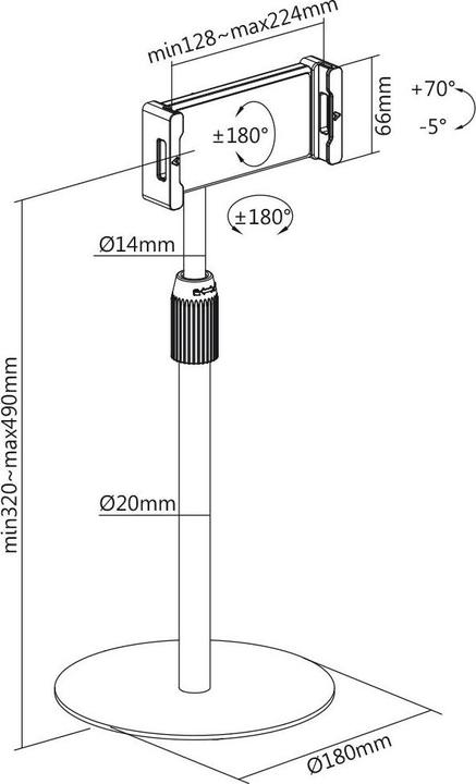 Image du produit myWall HT 30 Support de table réglable en hauteur pour tablettes et smartphones
