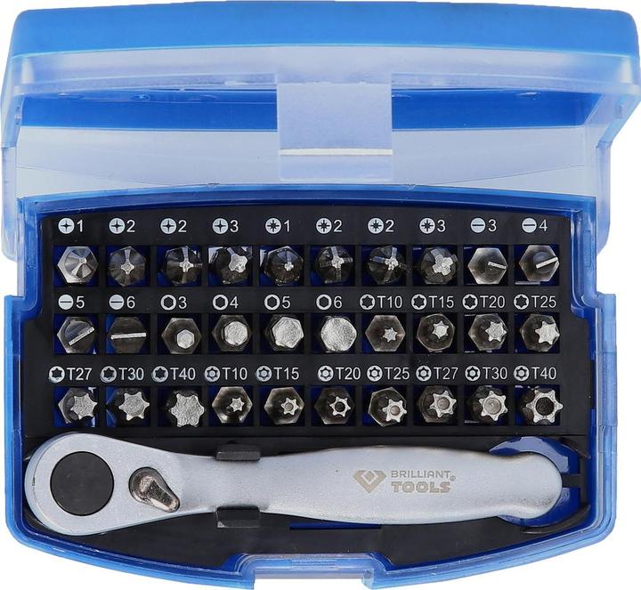Actual product image KS Tools Bit set with bit reversible ratchet 32 pieces