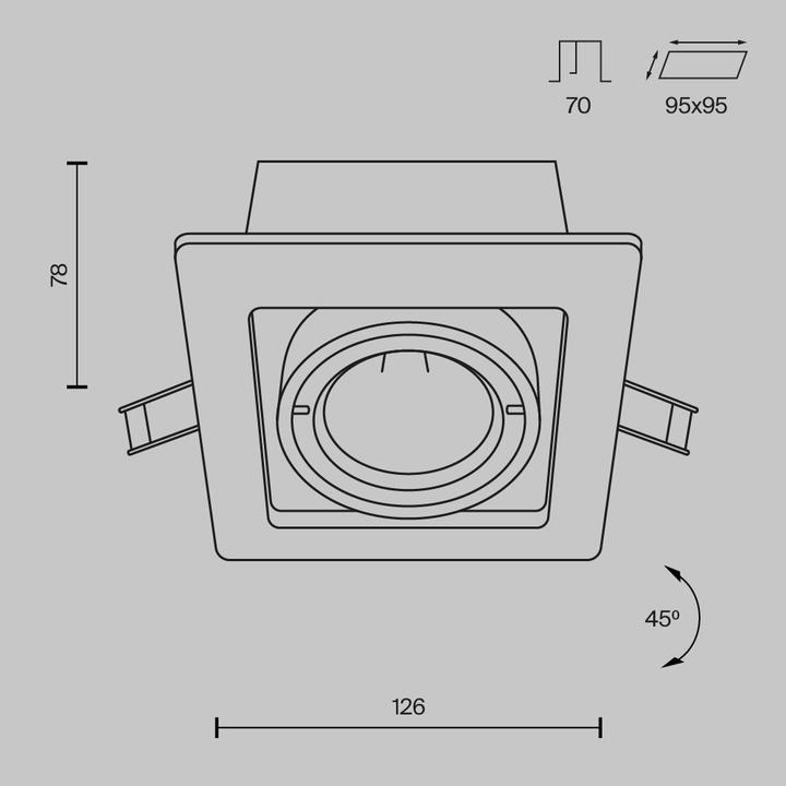 Image du produit Maytoni Metal Modern Downlight, lampe encastrée GU10 noire orientable, pivotante (GU10)