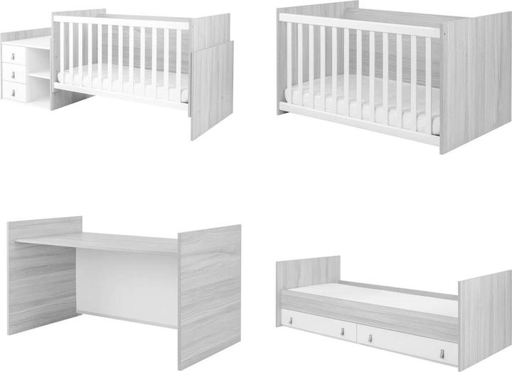 Kikkaboo Babybett Lorena 4 in 1 Kommode (120 x 60 cm)
