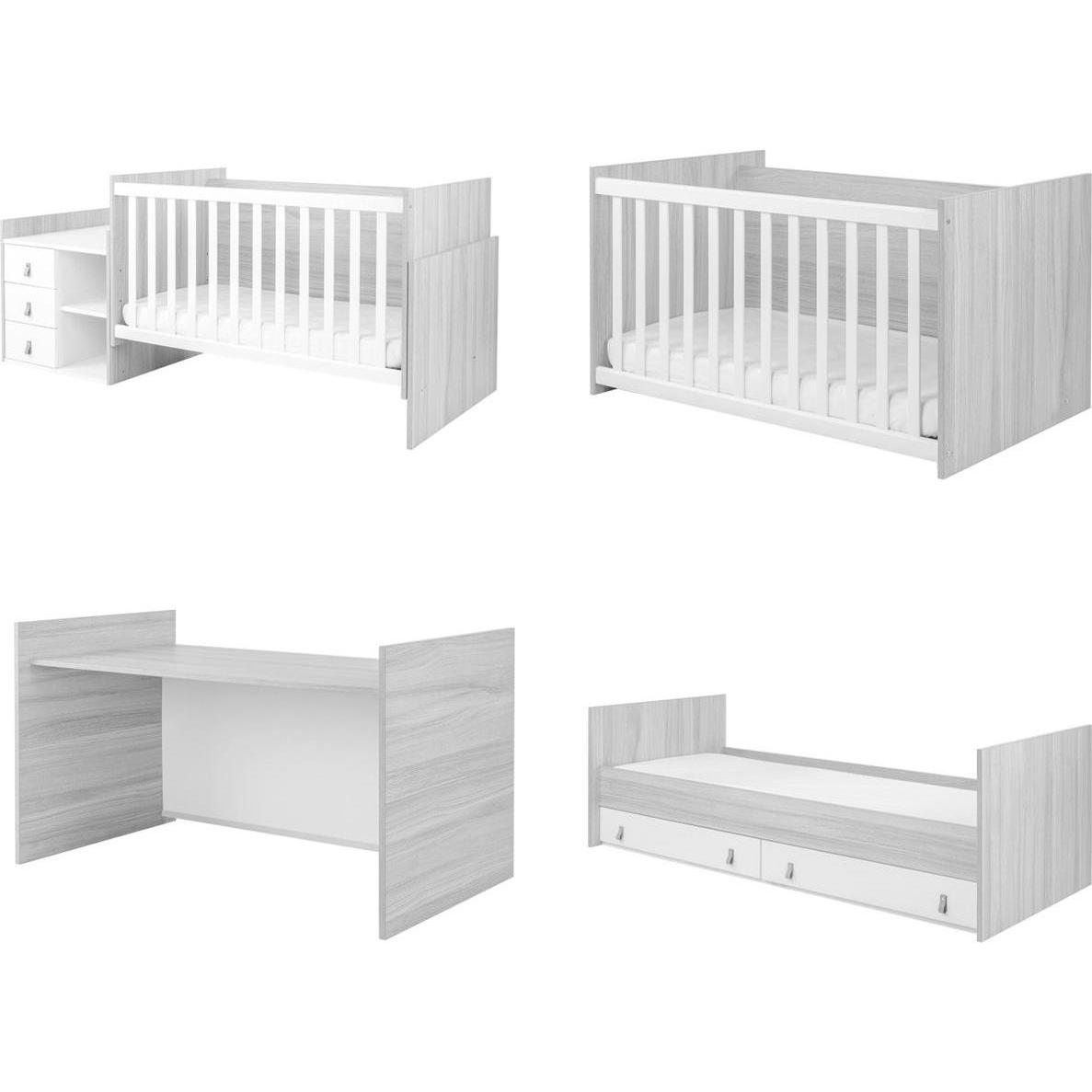 Kikkaboo, Babybett, Babybett Lorena 4 in 1 Kommode (60 x 120 cm)