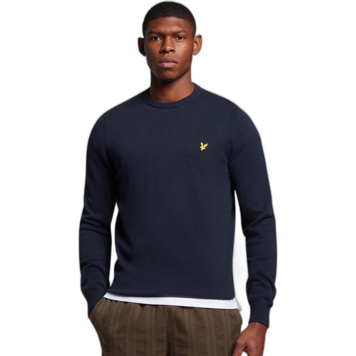 Thumbnail - Lyle and Scott, Herren, Pullover, Pullover mit Rundhalsausschnitt aus Baumwolle, Blau, (M)