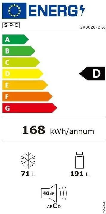 Label énergétique SPC GK3628-2 SI (262 l)