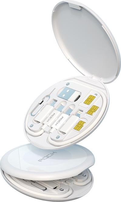 Immagine prodotto Rock - Multifunktionales Aufbewahrungs-Set - USB-C PD Kabel (60W), SIM-Fach und Adapter (0.25 m, 60 W)