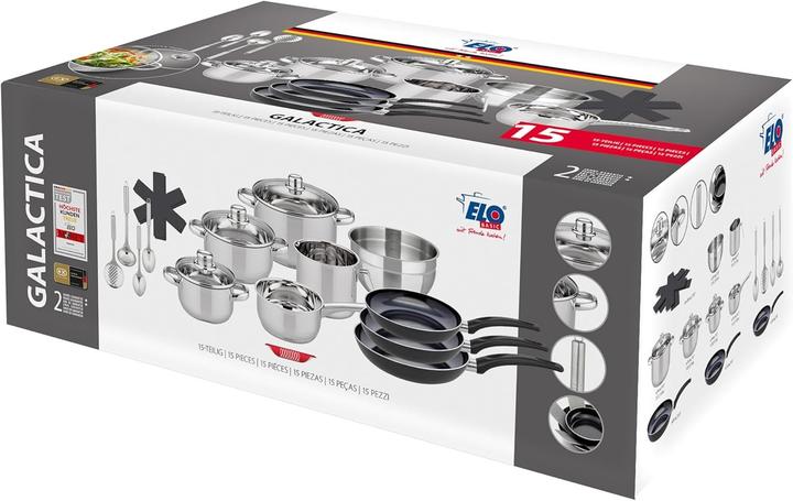 Actual product image ELO Stahlwaren Basic Galactica pot set (Frying pan, Milk pan, Pot, Saucepan, Aluminium)