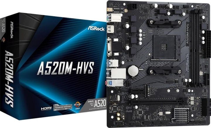 Produktbild AsRock A520M-HVS (AM4, AMD A520, mATX)