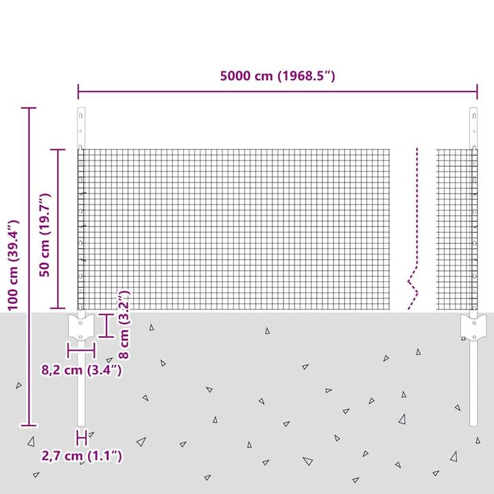 Produktbild vidaXL Schweissdrahtzaun