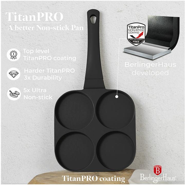 Produktbild BerlingerHaus Hamburgerpfanne Black Rose Collection (20 cm, Bratpfanne, Aluminiumguss)