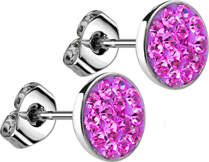 Immagine prodotto Star Piercing Orecchini a perno in argento con cristallo fucsia (senza ottone, Acciaio chirurgico 316L)