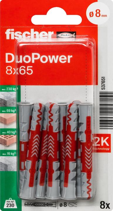 Produktbild Fischer DuoPower 8x65 K (8) (8 Stk.)