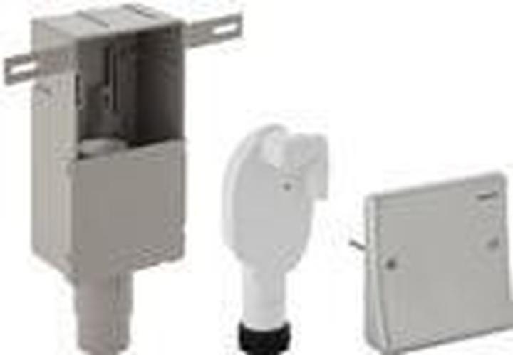 Geberit Siphon encastré avec raccord pour boîtier mural encastré et plaque de recouvrement d50-56 (Siphon de machine à laver)