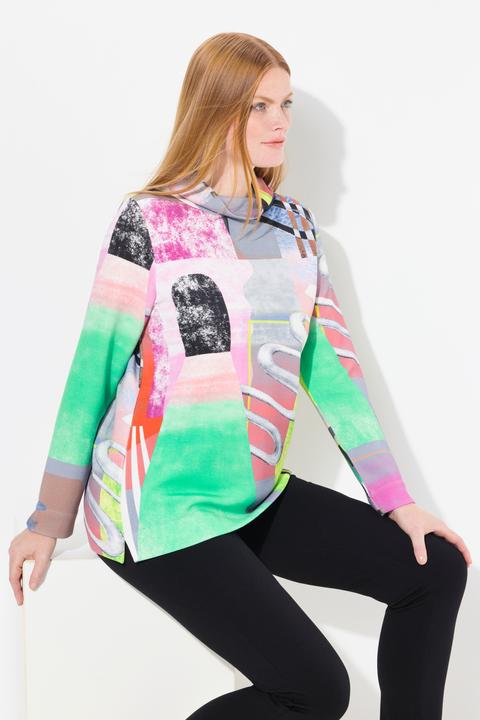 Actual product image Ulla Popken Patch Print Cowl Neck Sweatshirt (58)