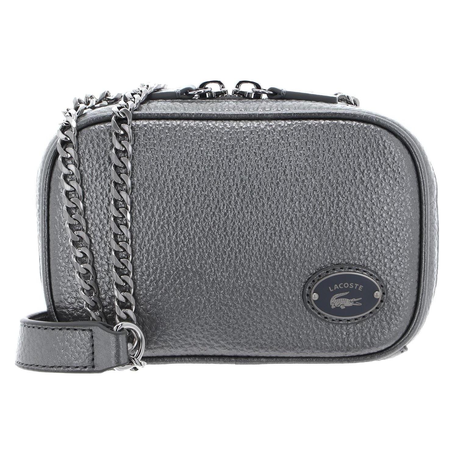 Lacoste, Damen, Handtasche, Origin Croc Square Crossover Bag, Grau