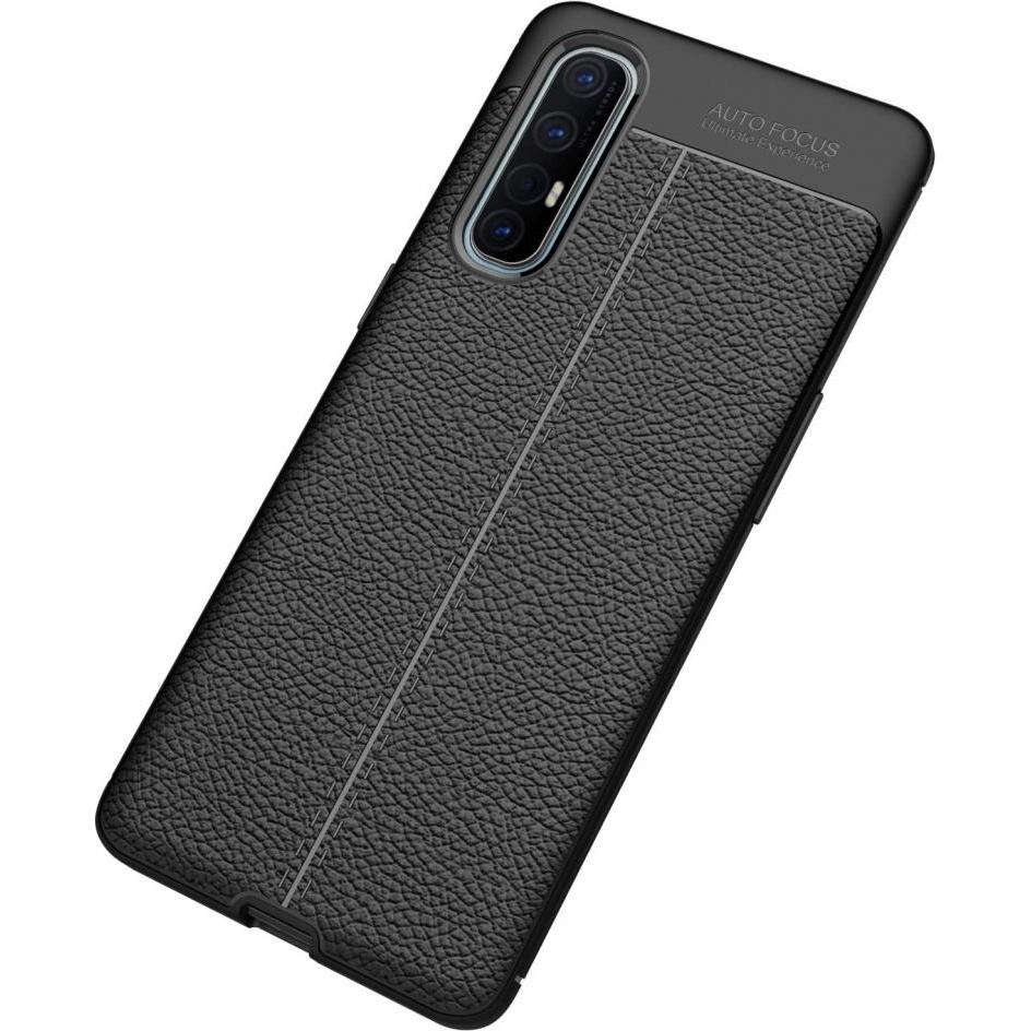Thumbnail - Screenguard Oppo Find X2 Neo Hülle Leather Design TPU Cover (Oppo Find X2 Neo), Smartphone Hülle, Schwarz