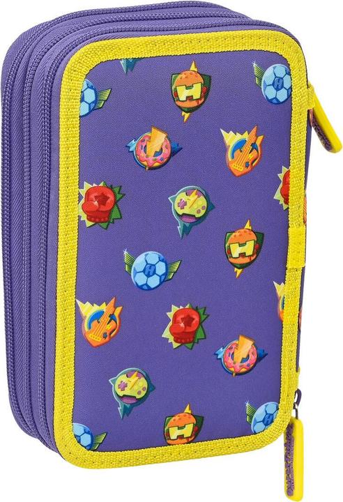 Produktbild Superthings Dreifaches Federmäppchen Guardians of Kazoom Lila Gelb (36 Stücke)