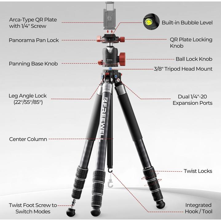 Actual product image Freewell Real Multi-Tripod 5-in-1 (Carbon)