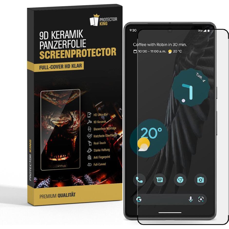 Protectorking 1x Ceramic-Glass Full Cover HD Klar (1 Stück, Google Pixel 6 Pro), Smartphone Schutzfolie, Transparent