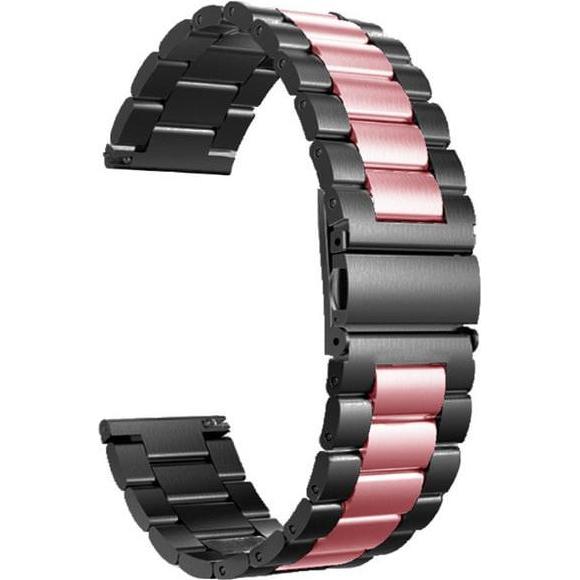 Thumbnail - Strap-it Stahlarmband (Edelstahl, Xiaomi Mi Watch), Uhrenarmband, Schwarz, Rosa