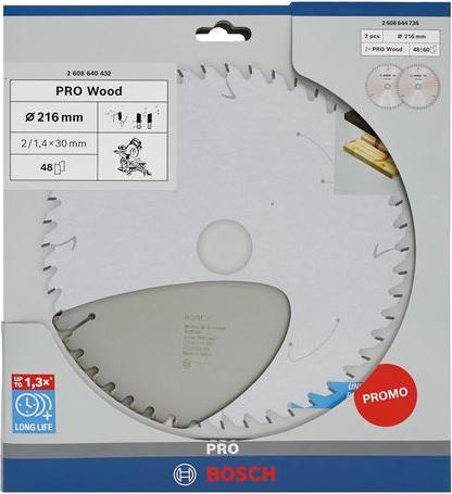 Productafbeelding Bosch Professional Zubehör Promo 2er Pack, 216 mm Pro Wood