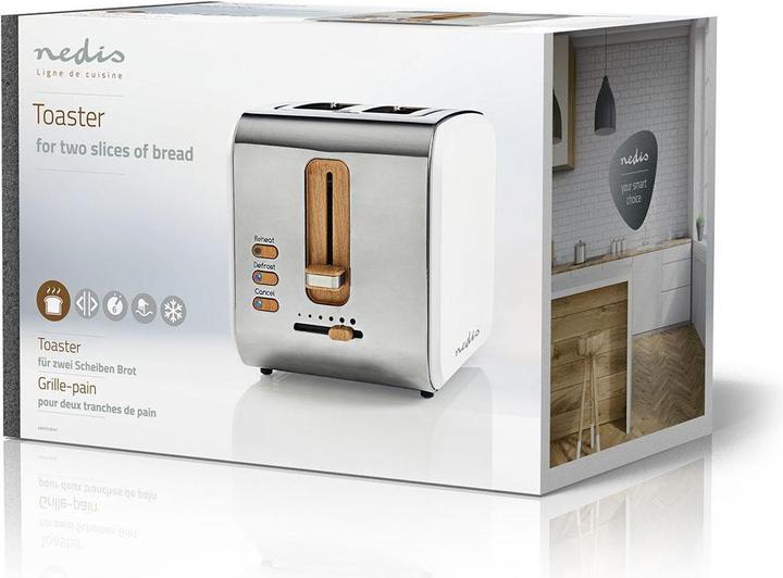 Actual product image Nedis Toaster - Soft touch - 6 different settings - Defrost and reheat function - Crumb tray