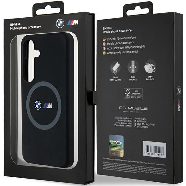 Actual product image BMW BMHMS23SROK S921 czarny/black hardcase M Silicone Printed Ring MagSafe (Samsung Galaxy S24)
